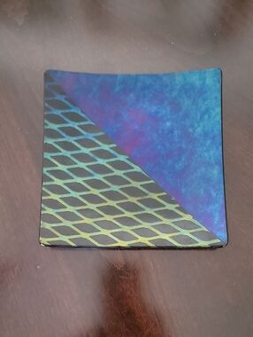 Kurt McKay Vintage Iridescent Art Glass Accent Plate | Signed